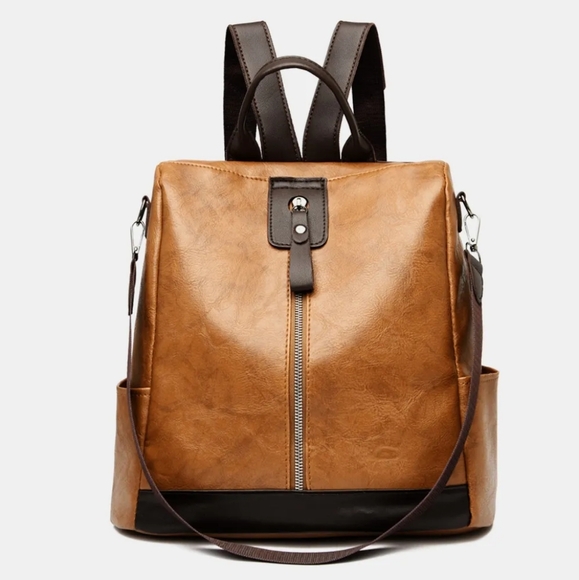 Handbags - NWT Leather Purse Backpack Book Bag